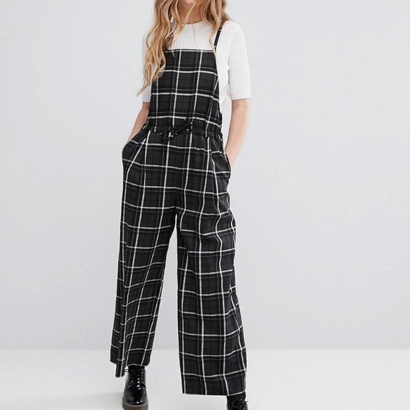 Monki Pants - Monki Check Overalls